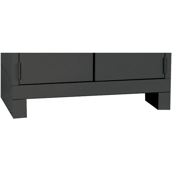 Hallowell - Charcoal, Galvanneal Corrosion Resistant Steel, Cabinet Leg Kit - 4" Wide x 21" Deep x 4" High Body - Exact Tooling