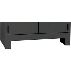 Hallowell - Charcoal, Galvanneal Corrosion Resistant Steel, Cabinet Leg Kit - 4" Wide x 24" Deep x 4" High Body - Exact Tooling