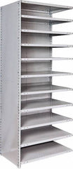 Hallowell - 11 Shelf, 500 Lb. Capacity, Closed Shelving Add-On Unit - 36 Inch Wide x 24 Inch Deep x 87 Inch High, Platinum - Exact Tooling