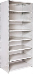 Hallowell - 8 Shelf, 500 Lb. Capacity, Closed Shelving Starter Unit - 36 Inch Wide x 24 Inch Deep x 87 Inch High, Platinum - Exact Tooling