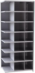 Hallowell - 21 Bin Closed Industrial Bin Shelving - 36 Inch Overall Width x 24 Inch Overall Depth x 87 Inch Overall Height, Gray Metal Bins - Exact Tooling
