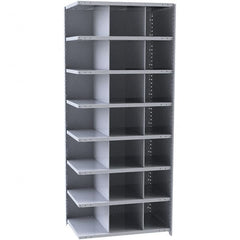Hallowell - 21 Bin Closed Industrial Bin Shelving - 36 Inch Overall Width x 18 Inch Overall Depth x 87 Inch Overall Height, Gray Metal Bins - Exact Tooling
