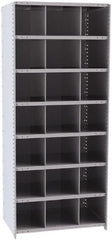 Hallowell - 21 Bin Closed Industrial Bin Shelving - 36 Inch Overall Width x 24 Inch Overall Depth x 87 Inch Overall Height, Gray Metal Bins - Exact Tooling