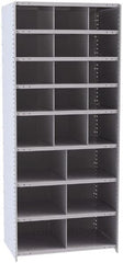 Hallowell - 21 Bin Closed Industrial Bin Shelving - 36 Inch Overall Width x 24 Inch Overall Depth x 87 Inch Overall Height, Gray Metal Bins - Exact Tooling
