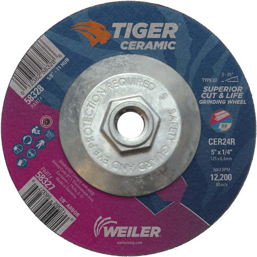 5X1/4 TIGER CERAMIC T27 GRIND WHL - Exact Tooling