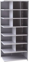 Hallowell - 16 Bin Closed Industrial Bin Shelving - 36 Inch Overall Width x 24 Inch Overall Depth x 87 Inch Overall Height, Gray Metal Bins - Exact Tooling