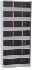 Hallowell - 21 Bin Closed Industrial Bin Shelving - 36 Inch Overall Width x 24 Inch Overall Depth x 87 Inch Overall Height, Gray Metal Bins - Exact Tooling