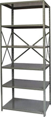 Hallowell - 6 Shelf Starter Heavy-Duty Open Steel Shelving - 800 Lb Capacity, 36" Wide x 87" High x 24" Deep, Gray - Exact Tooling