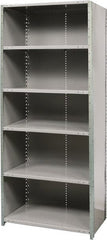 Hallowell - 6 Shelf, 800 Lb. Capacity, Free Standing Closed Shelving - 36 Inch Wide x 24 Inch Deep x 87 Inch High, Gray - Exact Tooling