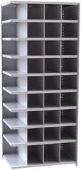 Hallowell - 36 Bin Closed Industrial Bin Shelving - 36 Inch Overall Width x 24 Inch Overall Depth x 87 Inch Overall Height, Gray Metal Bins - Exact Tooling