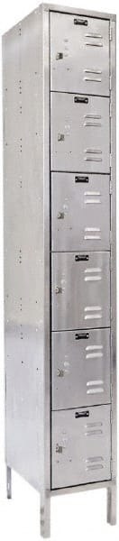 Hallowell - 6 Door, 6 Tier, Stainless Steel Locker - Exact Tooling