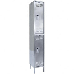 Hallowell - 2 Door, 2 Tier, Stainless Steel Locker - Exact Tooling