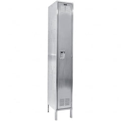 Hallowell - 1 Door, 1 Tier, Stainless Steel Locker - Exact Tooling