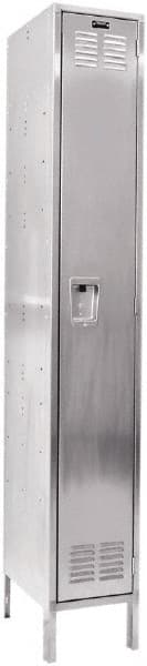 Hallowell - 1 Door, 1 Tier, Stainless Steel Locker - Exact Tooling
