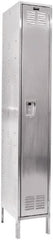 Hallowell - 1 Door, 1 Tier, Stainless Steel Locker - Exact Tooling