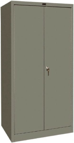 Hallowell - 1 Shelf Wardrobe Storage Cabinet - Steel, 36" Wide x 24" Deep x 72" High, Gray - Exact Tooling
