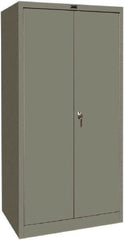Hallowell - 1 Shelf Wardrobe Storage Cabinet - Steel, 36" Wide x 24" Deep x 72" High, Gray - Exact Tooling
