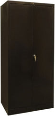 Hallowell - 4 Shelf Combination Storage Cabinet - Steel, 36" Wide x 24" Deep x 72" High, Black - Exact Tooling