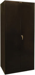 Hallowell - 4 Shelf Locking Storage Cabinet - Steel, 36" Wide x 24" Deep x 72" High, Black - Exact Tooling