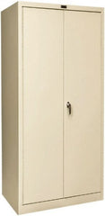 Hallowell - 4 Shelf Combination Storage Cabinet - Steel, 36" Wide x 24" Deep x 72" High, Tan - Exact Tooling