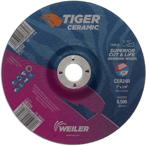 7X1/4 TIGER CERAMIC T27 GRIND WHL - Exact Tooling
