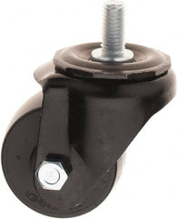 E.R. Wagner - 2-1/2" Diam x 1-3/4" Wide x 3-3/8" OAH Stem Mount Swivel Caster - Polyolefin, 300 Lb Capacity, 1/2-13 x 1" Threaded Stem - Exact Tooling