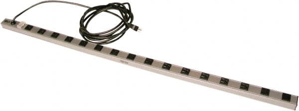 Hallowell - Workbench & Workstation Power Bar - 3" Deep, Use with Fort Knox Modular Utility Storage & Workbench System - Exact Tooling