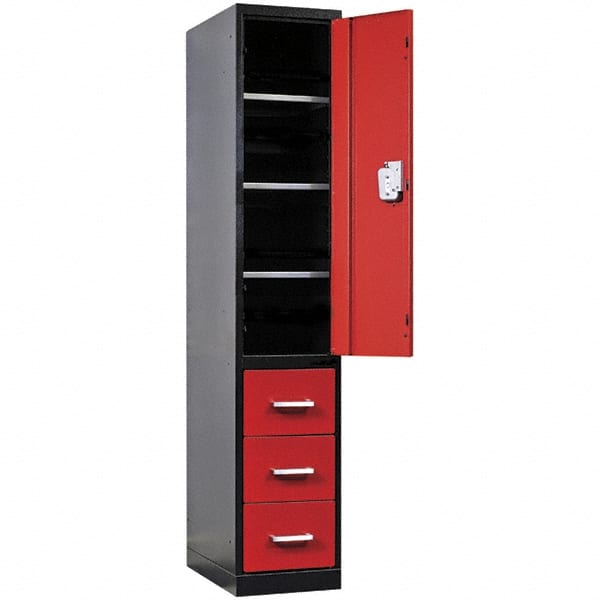 Hallowell - Steel Workbench & Workstation Locker - 24" Deep, 78" High, Use with Fort Knox Modular Utility Storage & Workbench System - Exact Tooling