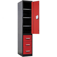 Hallowell - Steel Workbench & Workstation Locker - 24" Deep, 78" High, Use with Fort Knox Modular Utility Storage & Workbench System - Exact Tooling