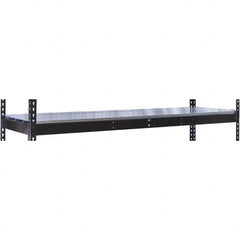 Hallowell - 72" Wide, 3/4 High, Open Shelving Accessory/Component - Steel, 18" Deep, Use with Black Rivetwell Double Rivet Boltless Shelving - Exact Tooling