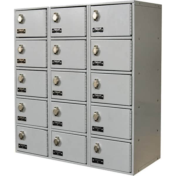 Hallowell - 15 Door, 5 Tier, Mobile Device Locker - Exact Tooling