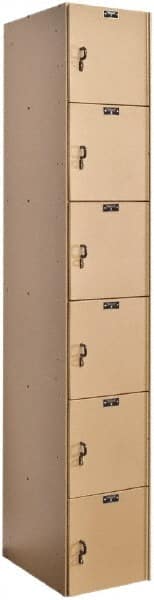 Hallowell - 6 Door, 6 Tier, Solid Plastic Locker - Exact Tooling