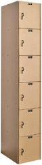 Hallowell - 6 Door, 6 Tier, Solid Plastic Locker - Exact Tooling