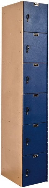 Hallowell - 6 Door, 6 Tier, Solid Plastic Locker - Exact Tooling