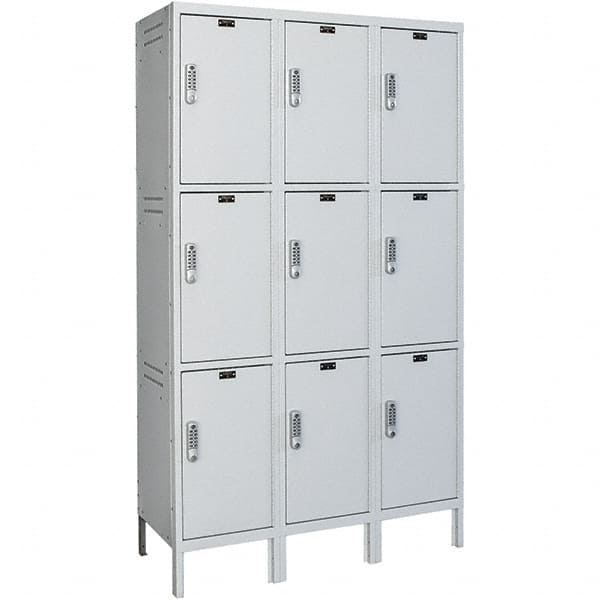 Hallowell - 9 Door, 3 Tier, Charging Station Locker - Exact Tooling