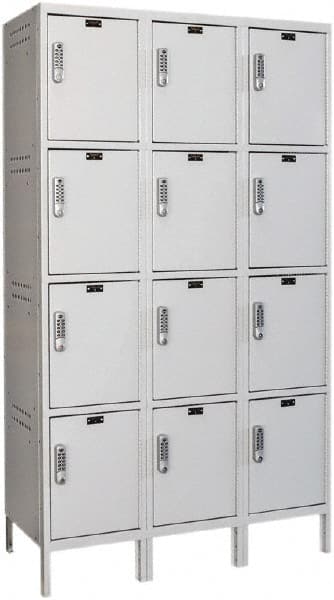 Hallowell - 12 Door, 4 Tier, Charging Station Locker - Exact Tooling
