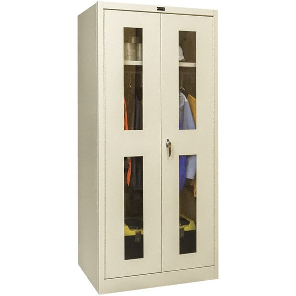 Hallowell - 1 Shelf Wardrobe Storage Cabinet - Steel, 48" Wide x 18" Deep x 78" High, Tan - Exact Tooling