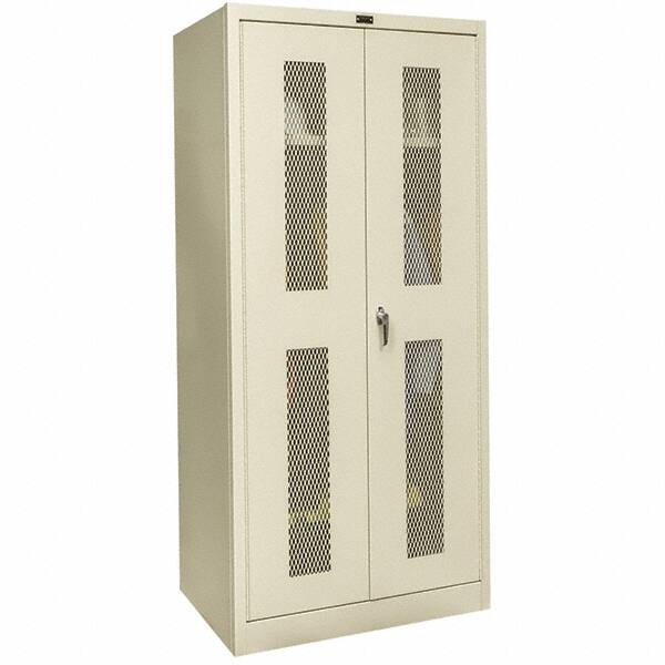 Hallowell - 1 Shelf Wardrobe Storage Cabinet - Steel, 36" Wide x 18" Deep x 78" High, Tan - Exact Tooling
