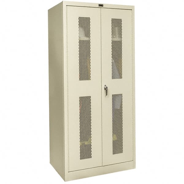 Hallowell - 1 Shelf Wardrobe Storage Cabinet - Steel, 48" Wide x 18" Deep x 78" High, Tan - Exact Tooling