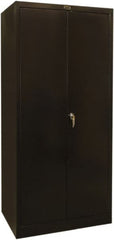 Hallowell - 4 Shelf Locking Storage Cabinet - Steel, 36" Wide x 24" Deep x 78" High, Black - Exact Tooling