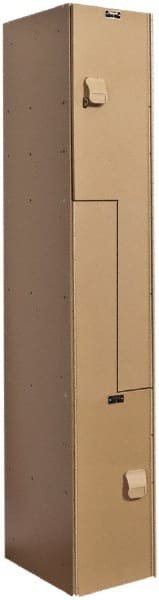 Hallowell - 2 Door, 2 Tier, Solid Plastic Z-Locker - Exact Tooling