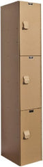 Hallowell - 3 Door, 3 Tier, Solid Plastic Locker - Exact Tooling