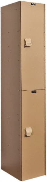 Hallowell - 2 Door, 2 Tier, Solid Plastic Locker - Exact Tooling