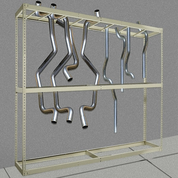 Hallowell - 3 Shelf Starter Open Steel Shelving - 750 Lb Capacity, 96" Wide x 120" High x 18" Deep, Tan - Exact Tooling