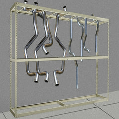 Hallowell - 3 Shelf Starter Open Steel Shelving - 600 Lb Capacity, 48" Wide x 120" High x 18" Deep, Tan - Exact Tooling