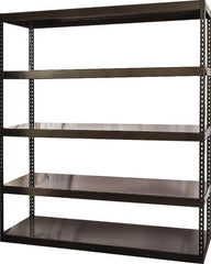Hallowell - 5 Shelf Starter Solid Steel Waterfall Open Steel Shelving - 1 Lb Capacity, 72" Wide x 84" High x 24" Deep, Black - Exact Tooling