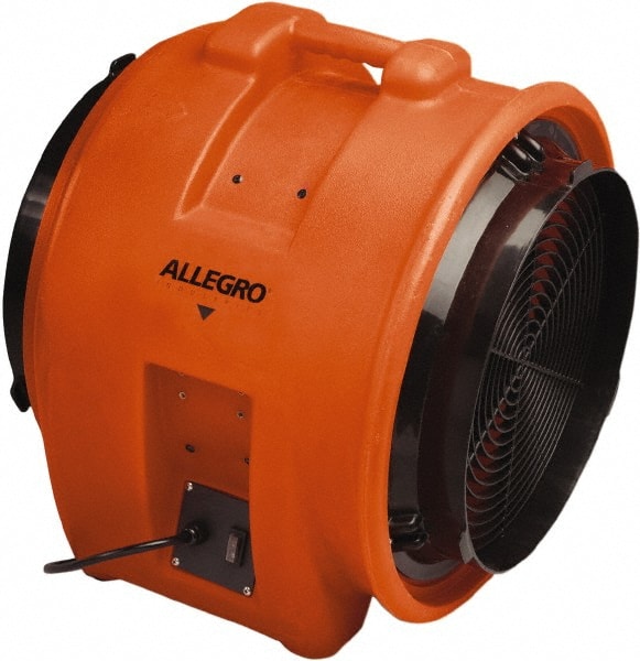 Allegro - 16" Inlet, Electric AC Axial Blower - 1 hp, 3,200 CFM (Free Air), 115 Max Voltage Rating - Exact Tooling