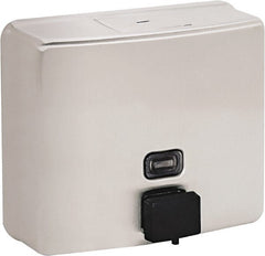 Bobrick - 40 oz Liquid Hand Sanitizer Dispenser - Stainless Steel, Wall Mounted, Silver - Exact Tooling