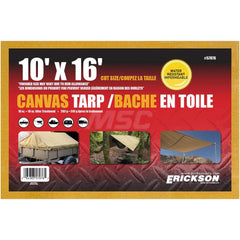 Erickson Manufacturing - Tarps & Dust Covers; Material: Canvas ; Width (Feet): 10.00 ; Grommet: Yes ; Color: Beige ; Length: 16 ; Additional Information: Finished Size May Vary Due to Hem Allowance - Exact Tooling