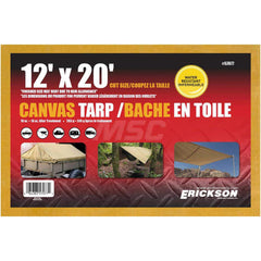 Erickson Manufacturing - Tarps & Dust Covers; Material: Canvas ; Width (Feet): 12.00 ; Grommet: Yes ; Color: Beige ; Length: 20 ; Additional Information: Finished Size May Vary Due to Hem Allowance - Exact Tooling
